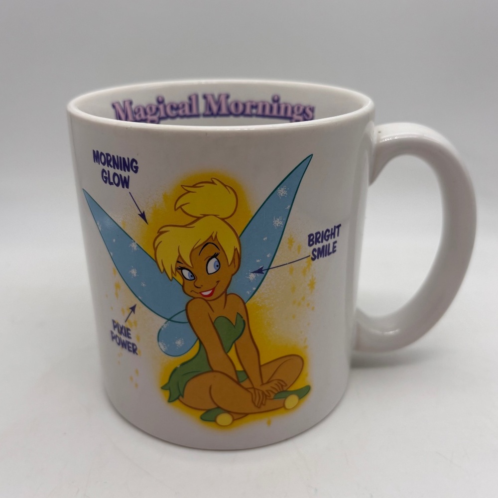 Disney Store Tinkerbell Magical Mornings Character Large Ceramic Coffee Mug